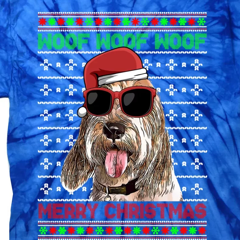 Grand Basset Griffon Vendeen Woof Merry Christmas Gift Tie-Dye T-Shirt