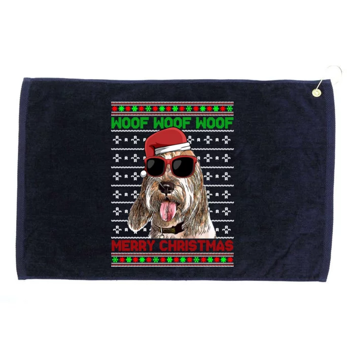 Grand Basset Griffon Vendeen Woof Merry Christmas Gift Grommeted Golf Towel