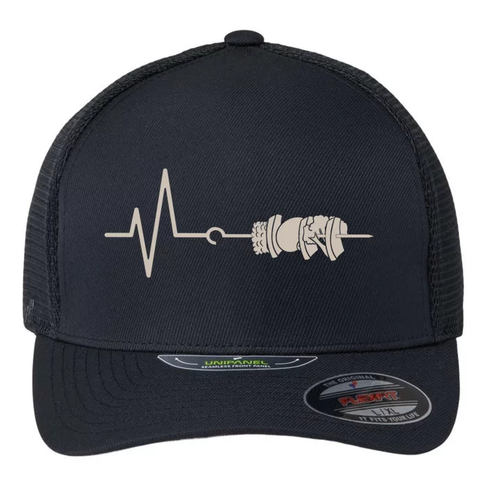 Grilling Bbq Grillmaster Meat Lover Heartbeat Barbecue Gift Flexfit Unipanel Trucker Cap