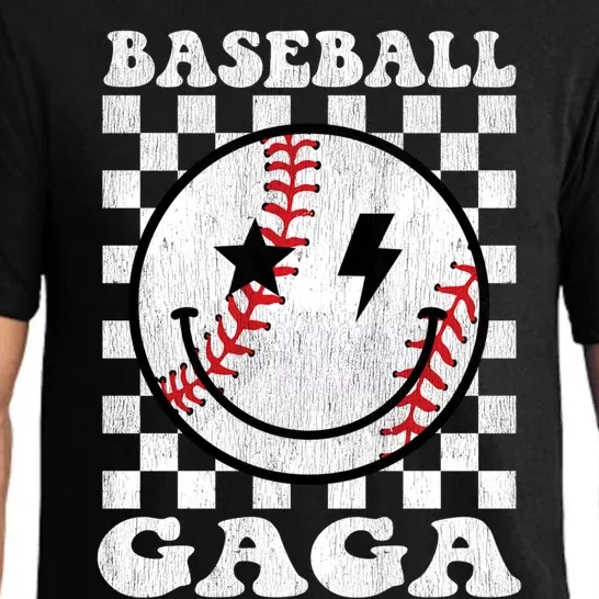 Groovy Baseball Gaga Funny Game Day Baseball Gaga Cool Gift Pajama Set