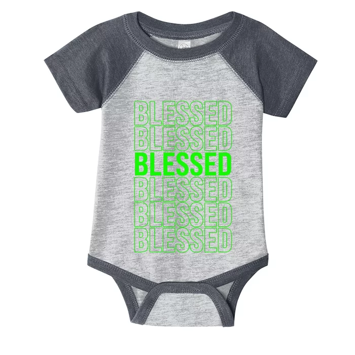 Green Blessed Green Infant Baby Jersey Bodysuit