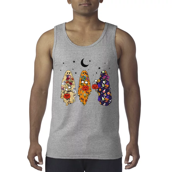 Groovy Boo Ghost Squad Halloween Autumn Art Tank Top