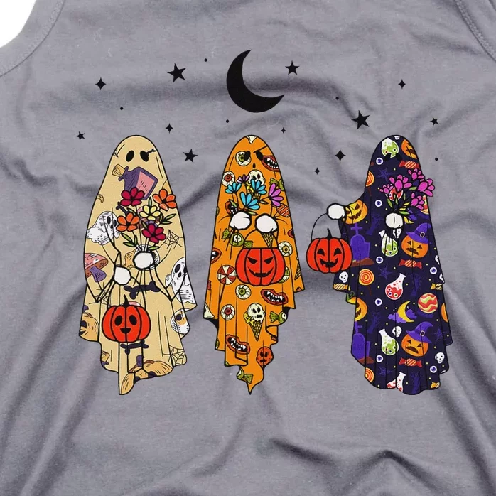 Groovy Boo Ghost Squad Halloween Autumn Art Tank Top