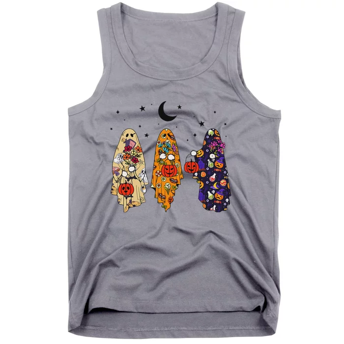 Groovy Boo Ghost Squad Halloween Autumn Art Tank Top