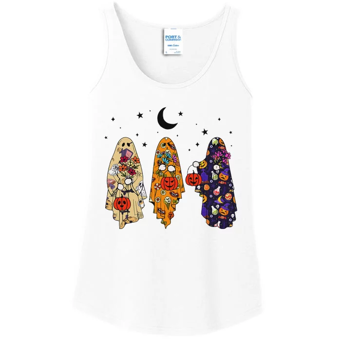 Groovy Boo Ghost Squad Halloween Autumn Art Ladies Essential Tank