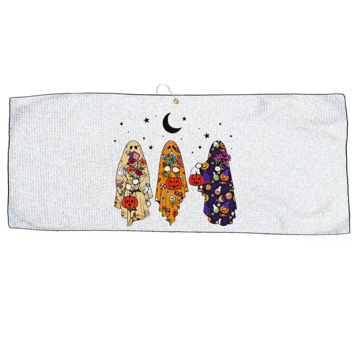 Groovy Boo Ghost Squad Halloween Autumn Art Large Microfiber Waffle Golf Towel