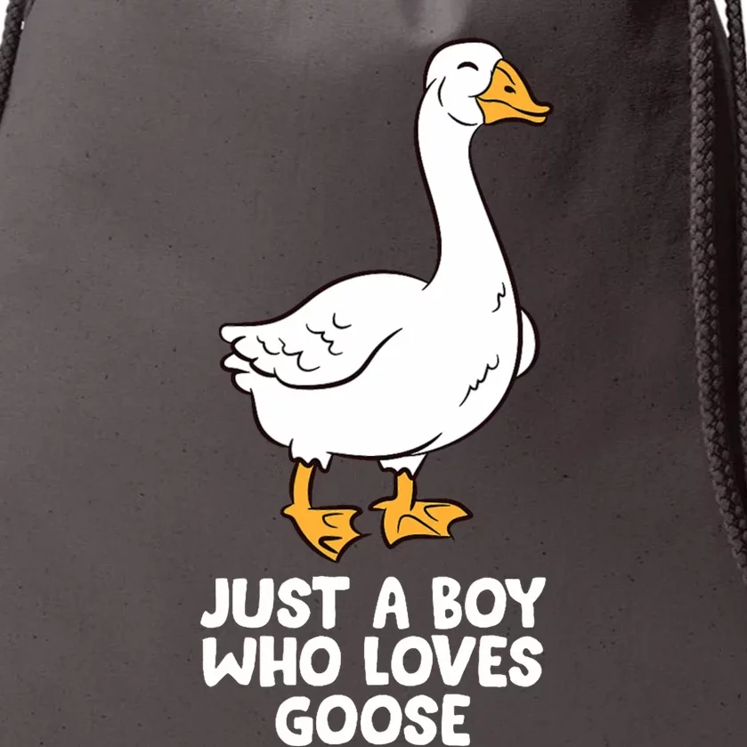 Goose Boy Gift Just A Boy Who Loves Goose Drawstring Bag