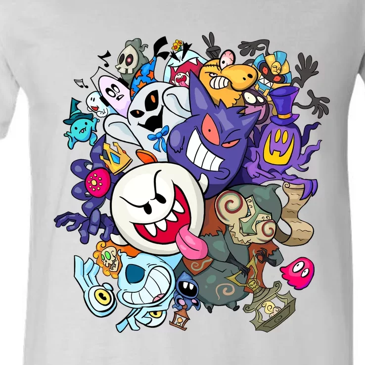 Ghostly Bunch V-Neck T-Shirt