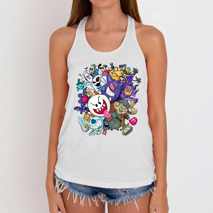 Ghostly Bunch Women's Knotted Racerback Tank