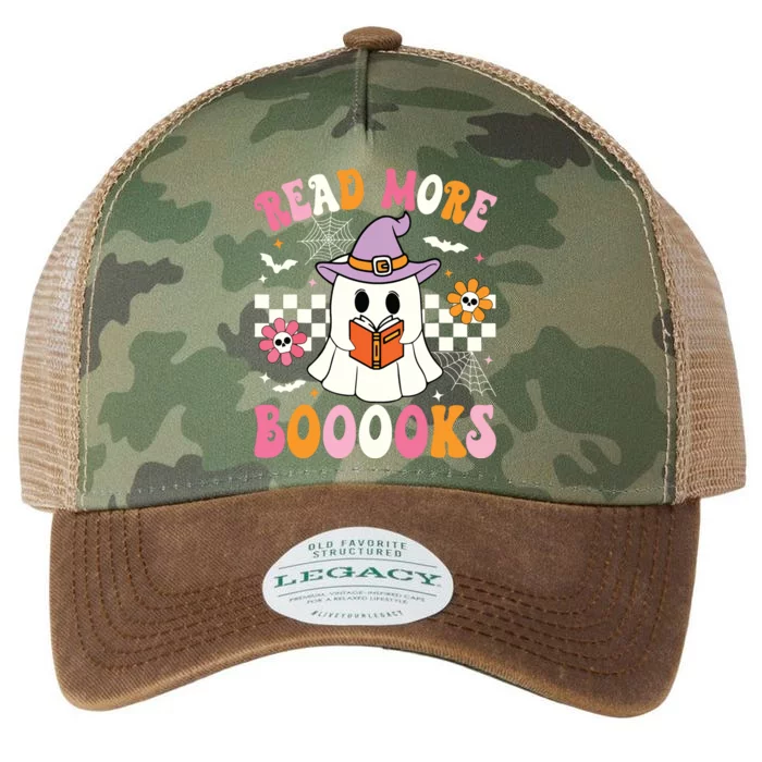 Groovy Booooks Ghost Read More Books Funny Teacher Halloween Legacy Tie Dye Trucker Hat