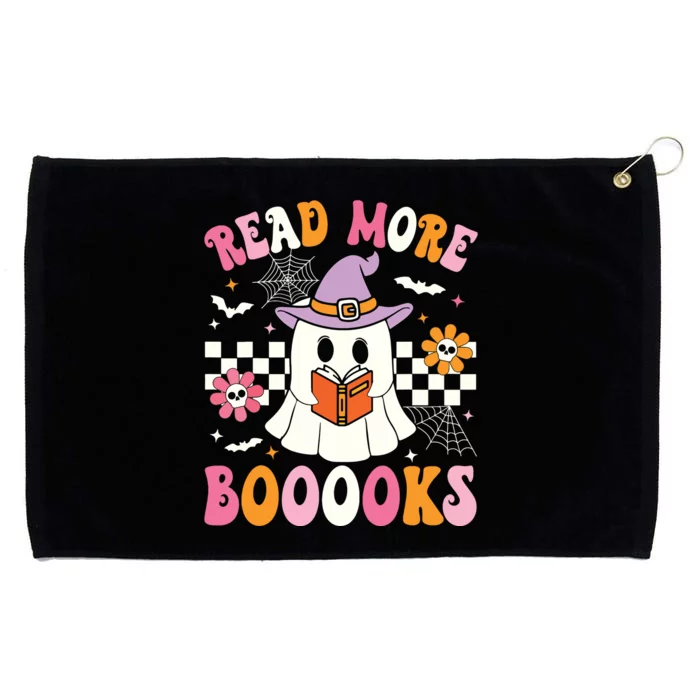 Groovy Booooks Ghost Read More Books Funny Teacher Halloween Grommeted Golf Towel