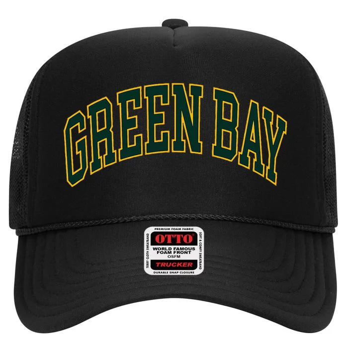 Green Bay High Crown Mesh Trucker Hat