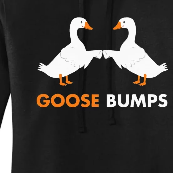 Goose Bumps Goosebumps Funny Geese Fist Bump Pun Women's Pullover Hoodie