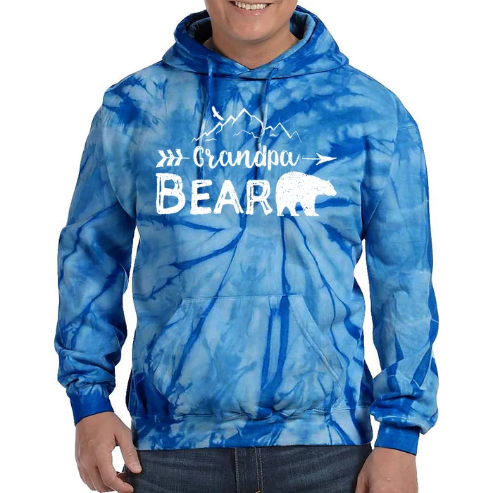 Grandpa Bear Gift Matching Family Grandparents Camping Tie Dye Hoodie