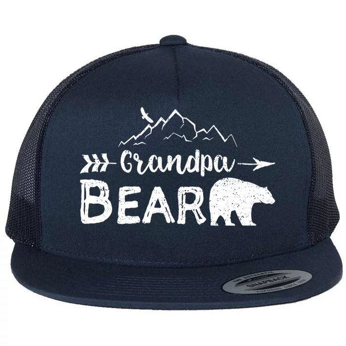 Grandpa Bear Gift Matching Family Grandparents Camping Flat Bill Trucker Hat