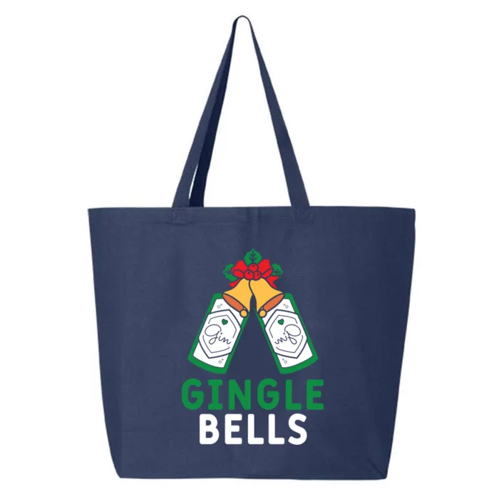 Gingle Bells Gin Funny Xmas Gin Er Christmas Ing Gift 25L Jumbo Tote