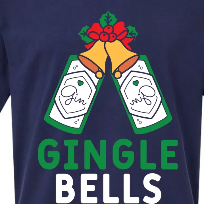 Gingle Bells Gin Funny Xmas Gin Er Christmas Ing Gift Sueded Cloud Jersey T-Shirt