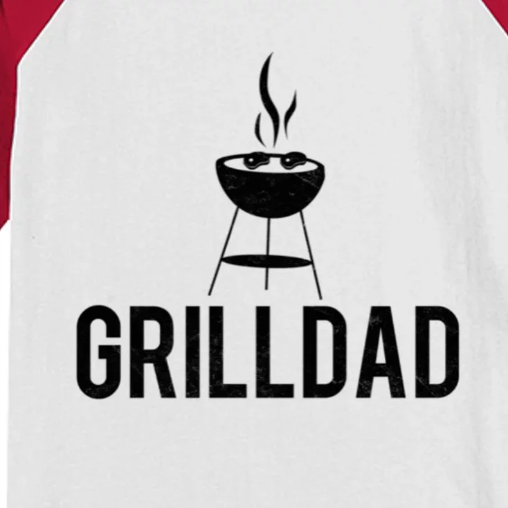 Grilldad Barbecue Grill Daddy Master Bbq Smoker Chef Dad Funny Gift Kids Colorblock Raglan Jersey