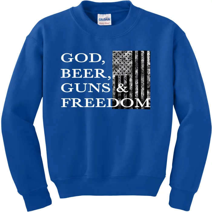 God Beer Guns Freedom Country Rights Party Republican Trendy Gift Kids Sweatshirt