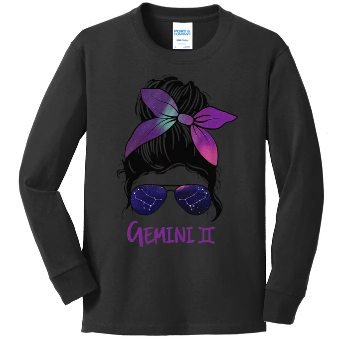 Gemini Birthday Gemini woman Zodiac Constellation Kids Long Sleeve Shirt