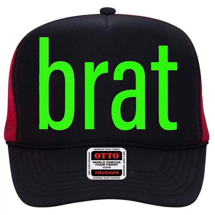 Green Brat High Crown Mesh Trucker Hat