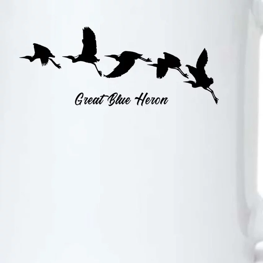 Great Blue Heron Flying Bird Watching Wildlife Conservation Gift Black Color Changing Mug