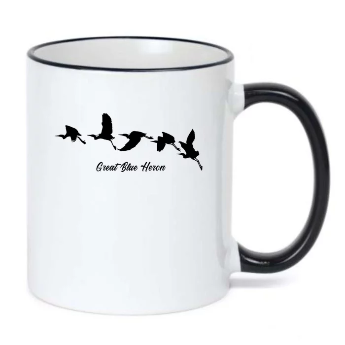 Great Blue Heron Flying Bird Watching Wildlife Conservation Gift Black Color Changing Mug