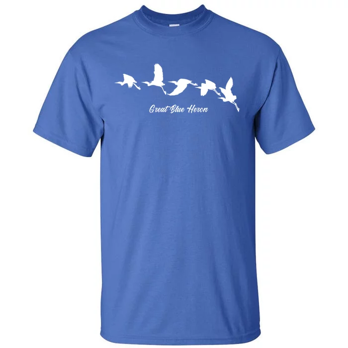 Great Blue Heron Flying Bird Watching Wildlife Conservation Gift Tall T-Shirt