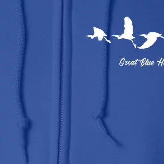 Great Blue Heron Flying Bird Watching Wildlife Conservation Gift Full Zip Hoodie