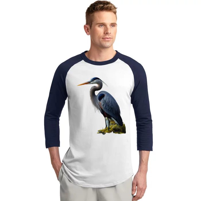 Great Blue Heron. ArtistS Rendition. Baseball Sleeve Shirt