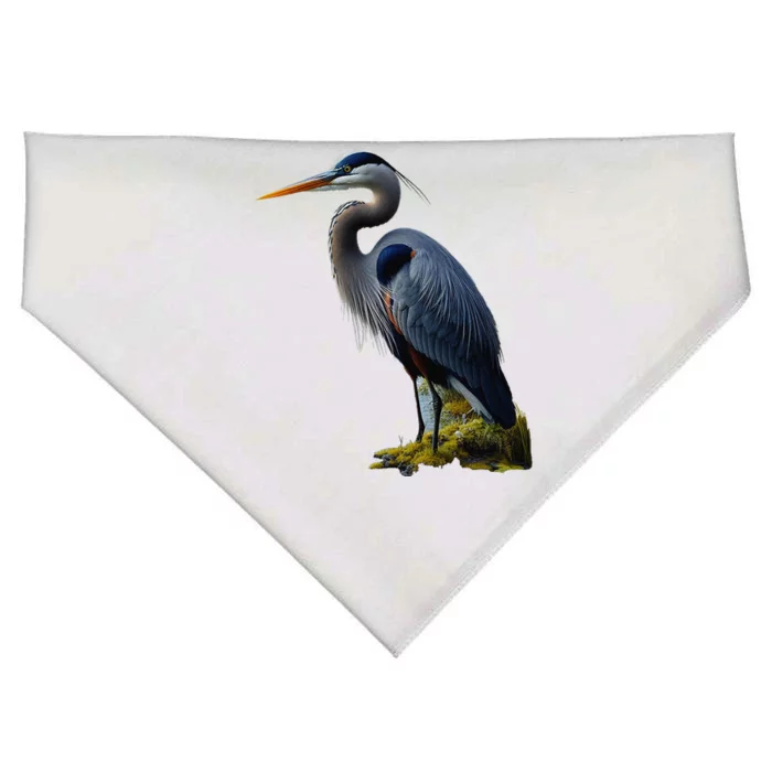 Great Blue Heron. ArtistS Rendition. USA-Made Doggie Bandana