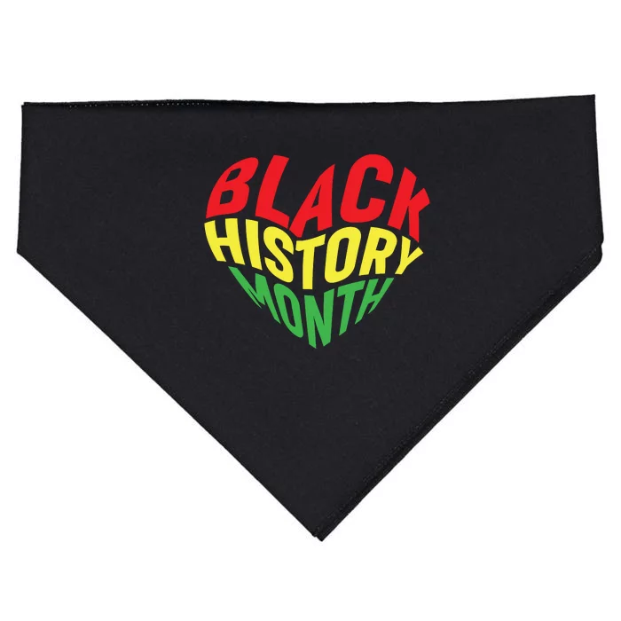 Groovy Black History Month Heart Afro America USA-Made Doggie Bandana