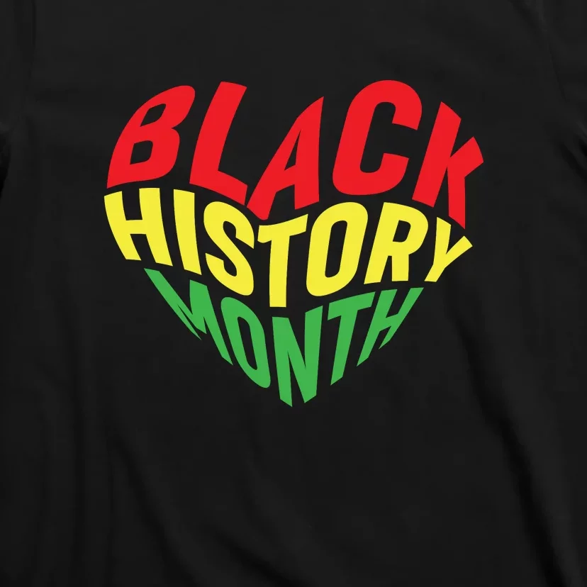 Groovy Black History Month Heart Afro America T-Shirt