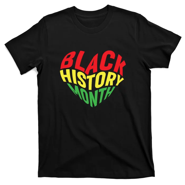 Groovy Black History Month Heart Afro America T-Shirt