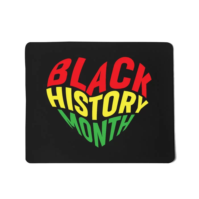 Groovy Black History Month Heart Afro America Mousepad