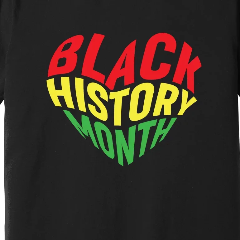 Groovy Black History Month Heart Afro America Premium T-Shirt