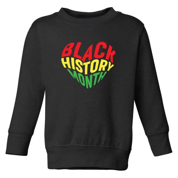 Groovy Black History Month Heart Afro America Toddler Sweatshirt