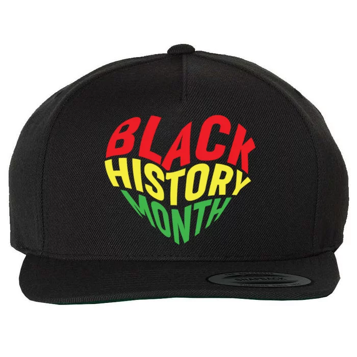 Groovy Black History Month Heart Afro America Wool Snapback Cap