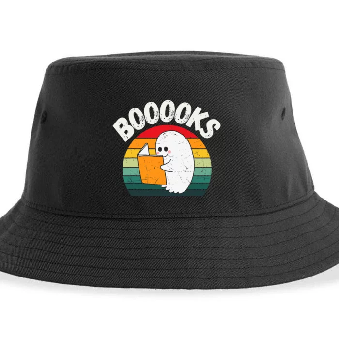 Ghost Booooks Halloween Boo Teacher And Kids Reading Books Sustainable Bucket Hat