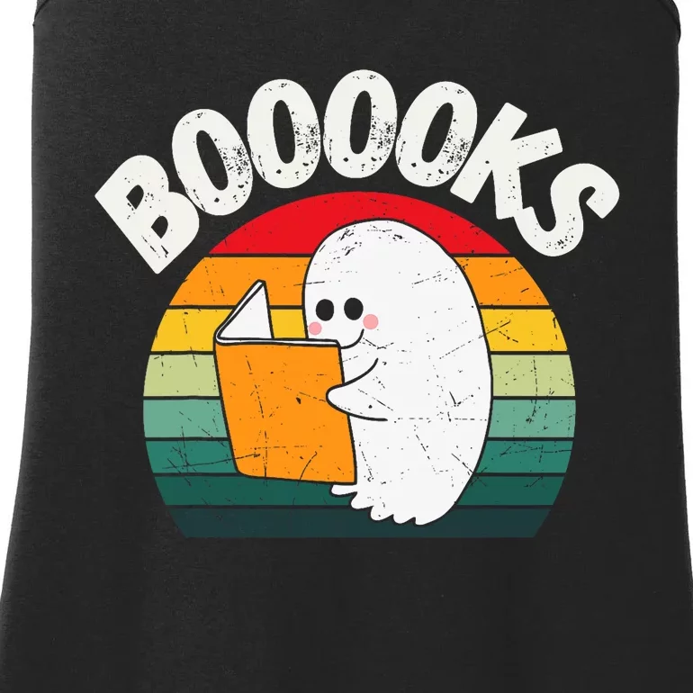 Ghost Booooks Halloween Boo Teacher And Kids Reading Books Ladies Essential Tank