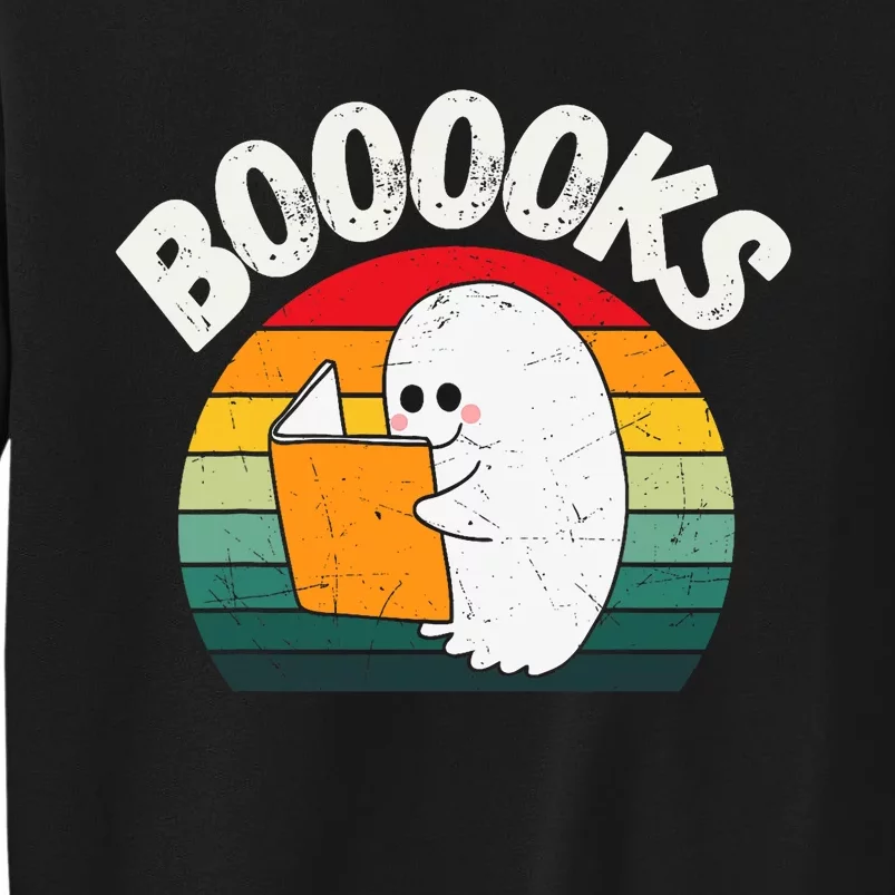 Ghost Booooks Halloween Boo Teacher And Kids Reading Books Tall Sweatshirt