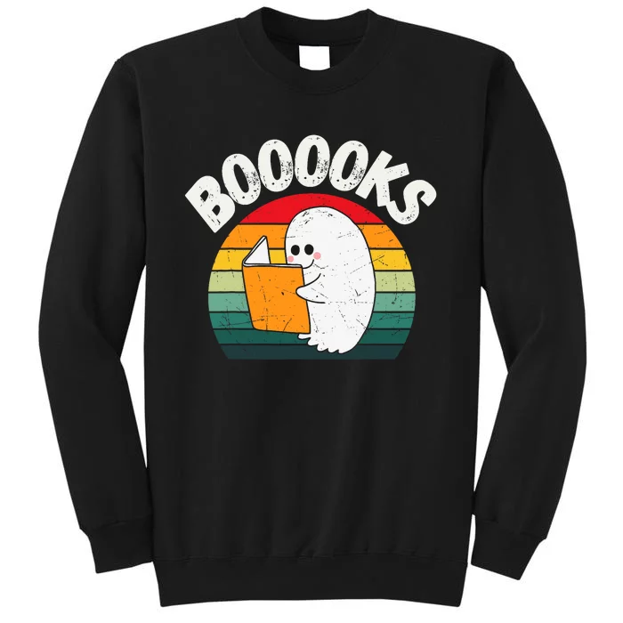 Ghost Booooks Halloween Boo Teacher And Kids Reading Books Tall Sweatshirt