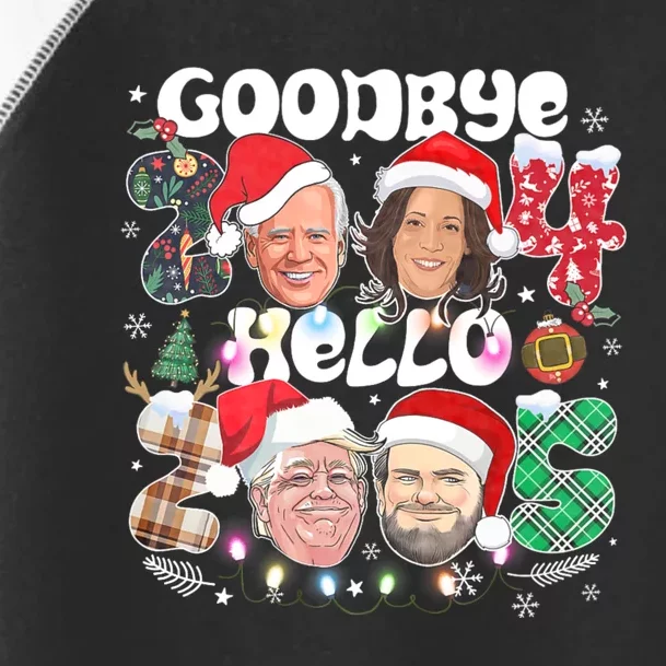 Goodbye Biden Harris 2024 Hello Trump 2025 Funny Christmas Toddler Fine Jersey T-Shirt