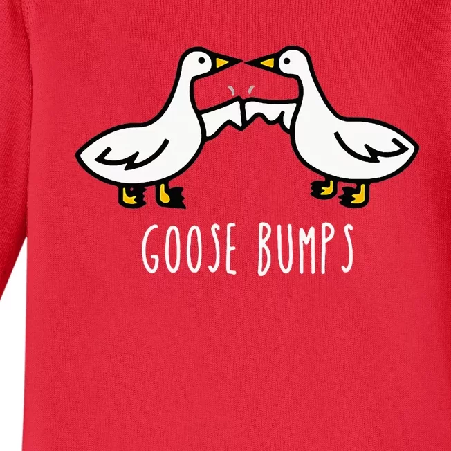 Goose Bumps Humorous Pun Design For Dad Joke Lover Baby Long Sleeve Bodysuit