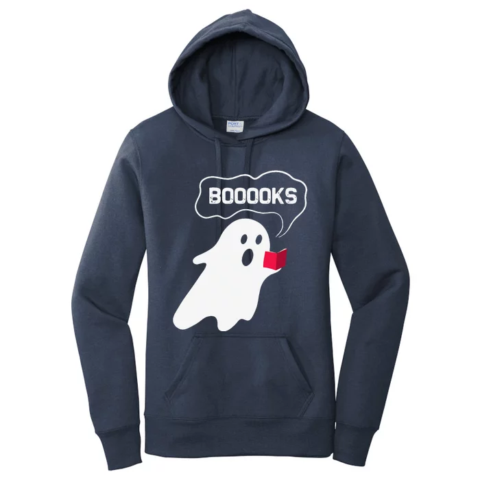 Ghost Books Halloween Bookworm Reading Teacher Librarian Women's Pullover Hoodie