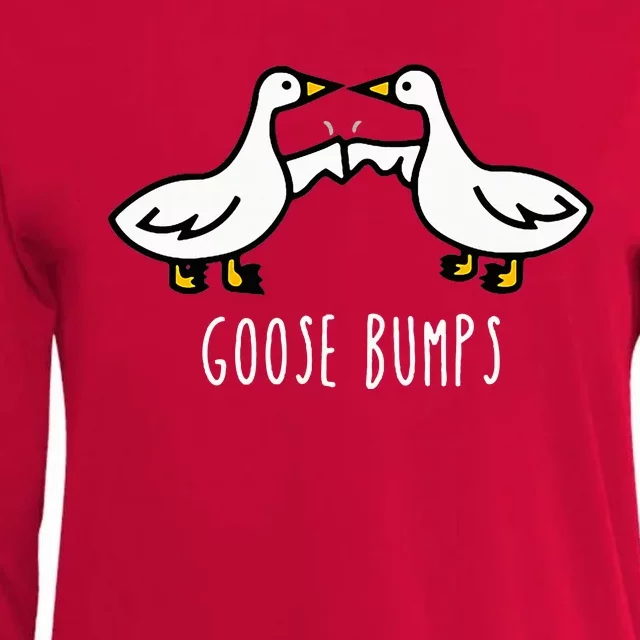 Goose Bumps Humorous Pun Womens Cotton Relaxed Long Sleeve T-Shirt