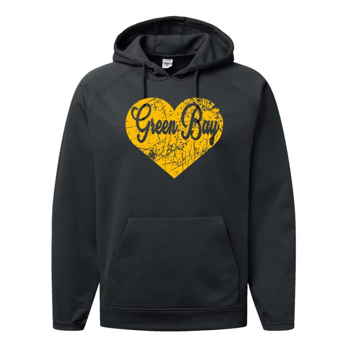 Green Bay Heart Performance Fleece Hoodie