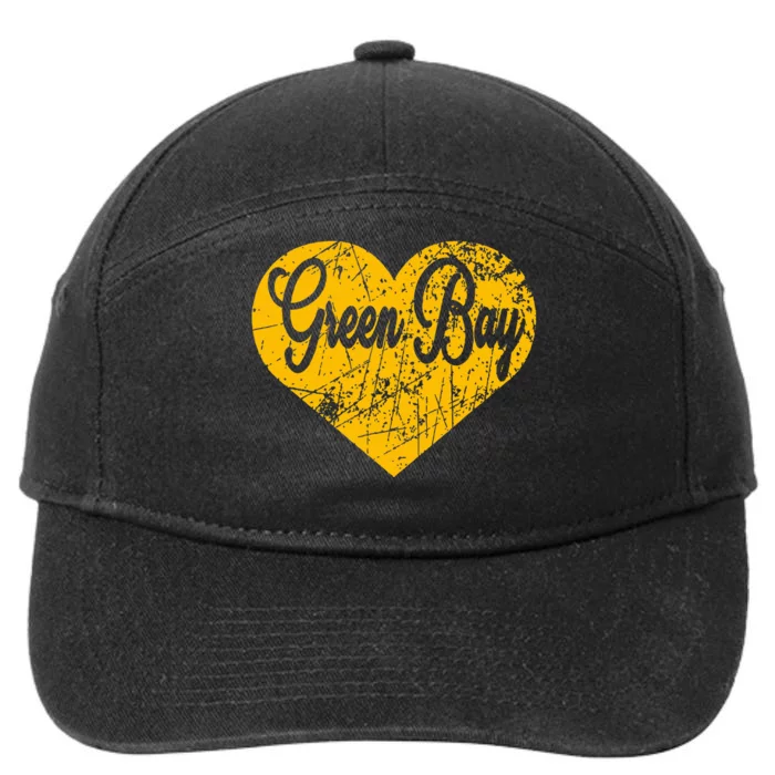 Green Bay Heart 7-Panel Snapback Hat