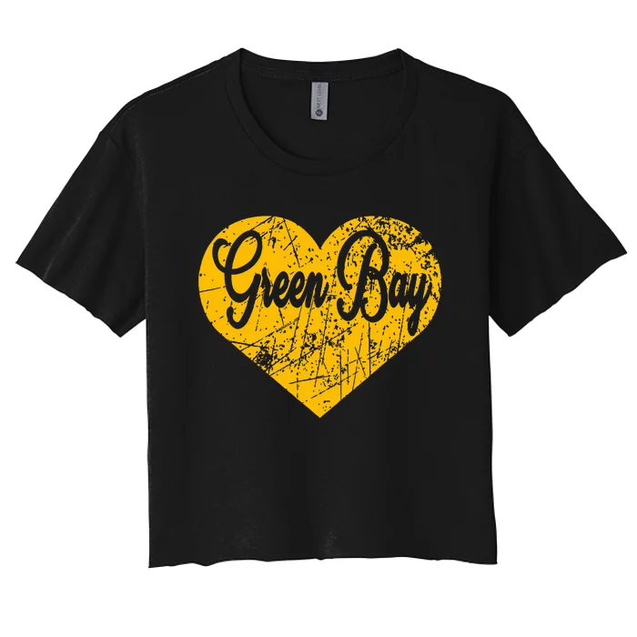 Green Bay Heart Women's Crop Top Tee