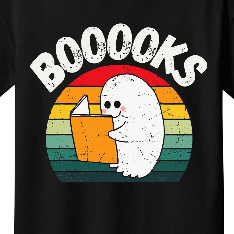 Ghost Booooks Halloween Boo Teacher And Kids Reading Books Kids T-Shirt